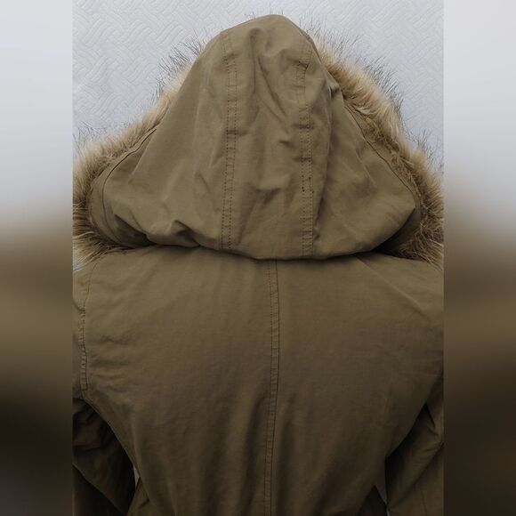 Loft Fur Hood Zip-up Parka Anorak Jacket Sz XSP 19" Pit to Pit - Picture 6 of 13